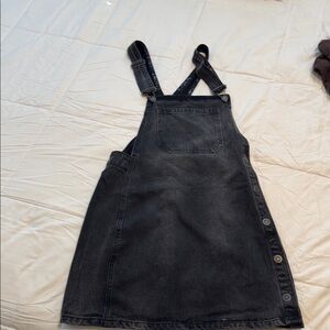 Free people denim black overall skirt